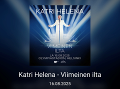 KATRI HELENA-Viimeinen Ilta, Matkan lipun kaikki täyteen varattuna.